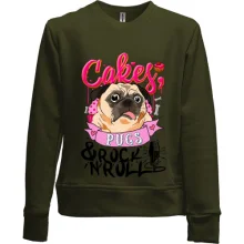Детский свитшот без начеса Cakes Pugs & Rock`n`Roll